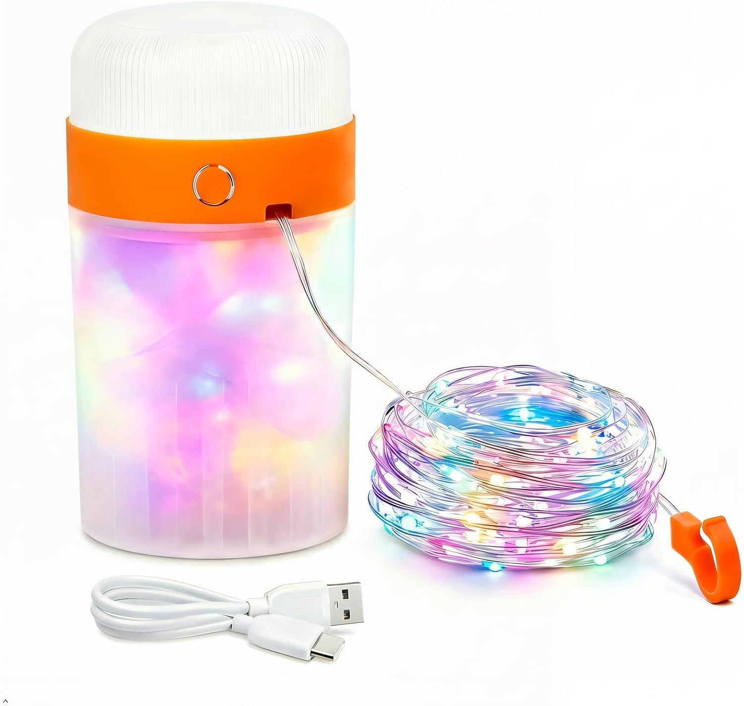 EXETROL Camping String Lights, 4-in-1 Rechargeable Camping Lantern with 10m RGB Lights, Magnetic Base, Hanging Hook and USB Power Bank for Tent, Garden, Patio, Party and Emergency Use