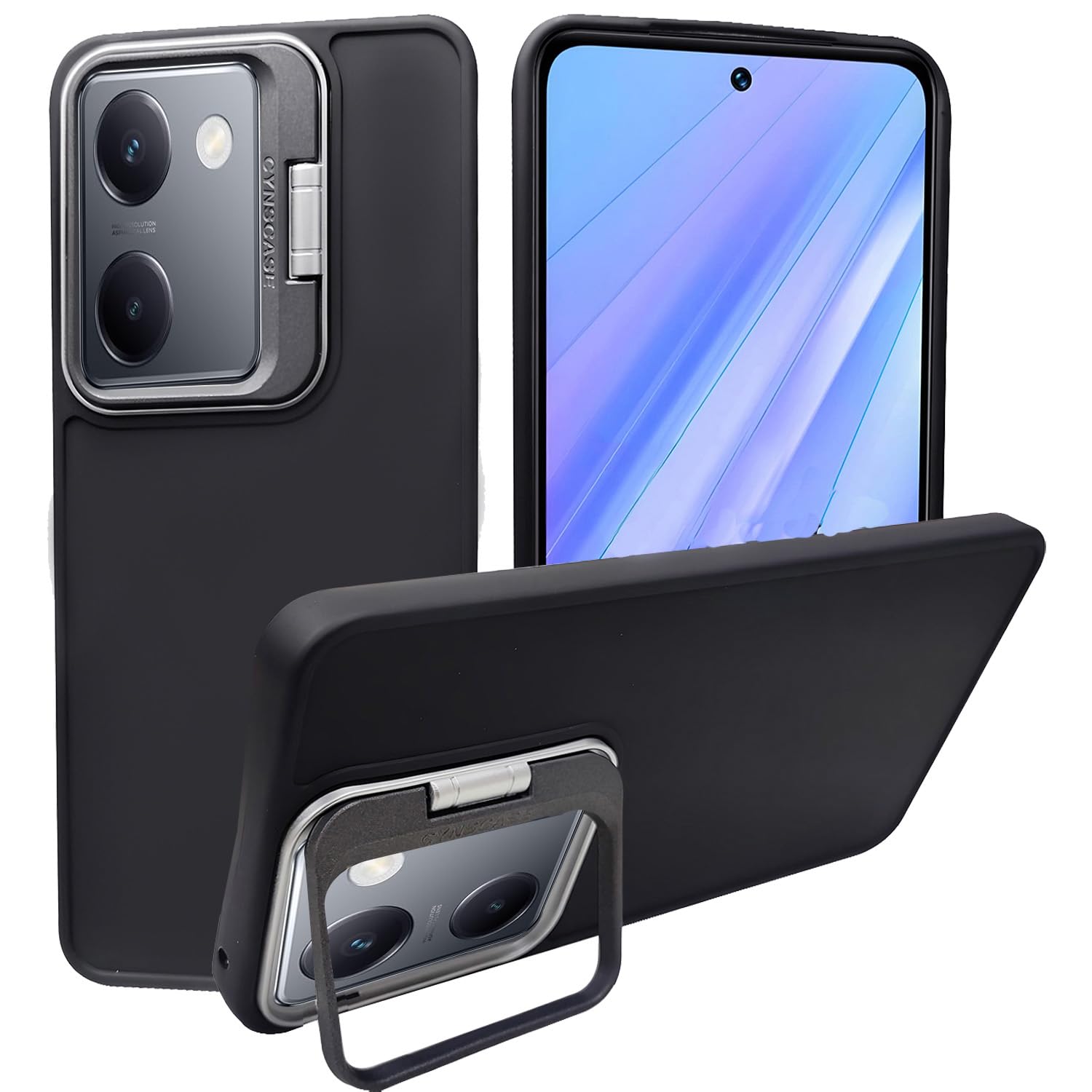 A rtistque Silicone Back Cover Case for Vivo Y200 Pro 5G / Y300 Plus with Camera Stand | Shockproof TPU | Stylish Protective Design | Slim Fit | Ultra Matte - Black (B0D9GT381M) Amazon Price History, Amazon Price Tracker