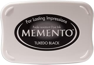 Tsukineko ME000900 Full-Size Memento Fade Resistant Inkpad, Tuxedo Black