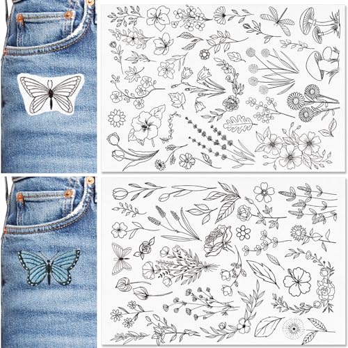 La Mejor Recopilación de Patrones y plantillas los 10 mejores. 42 Patemby - Estabilizadores de bordado solubles en agua, papel de bordado para pegar y puntar, lavar con diseños de patrón preimpresos, plantillas de transferencia para amantes de...