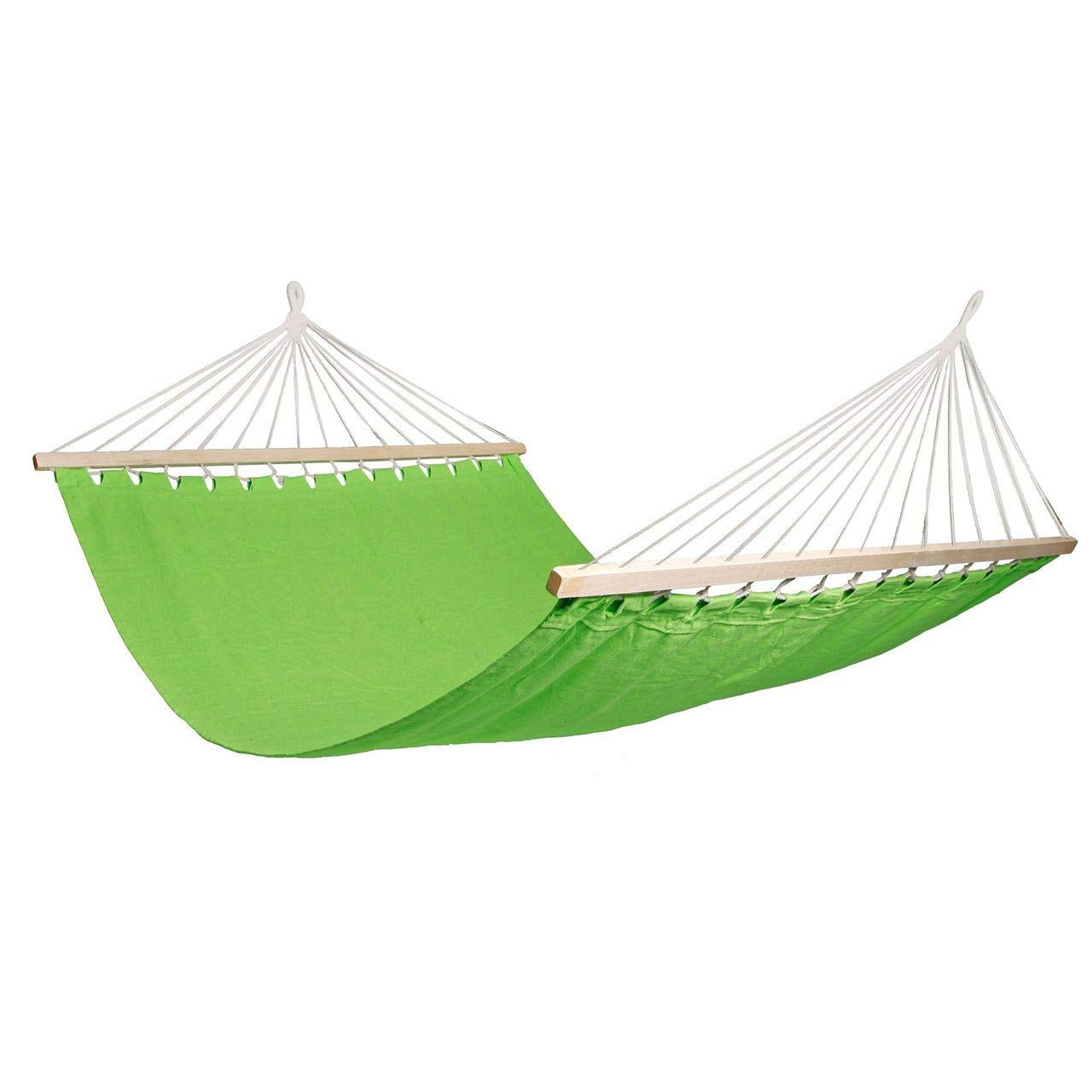 Hamac avec cadre en bois LINDER LEX vert citron 200 x 150 cm pour jardin