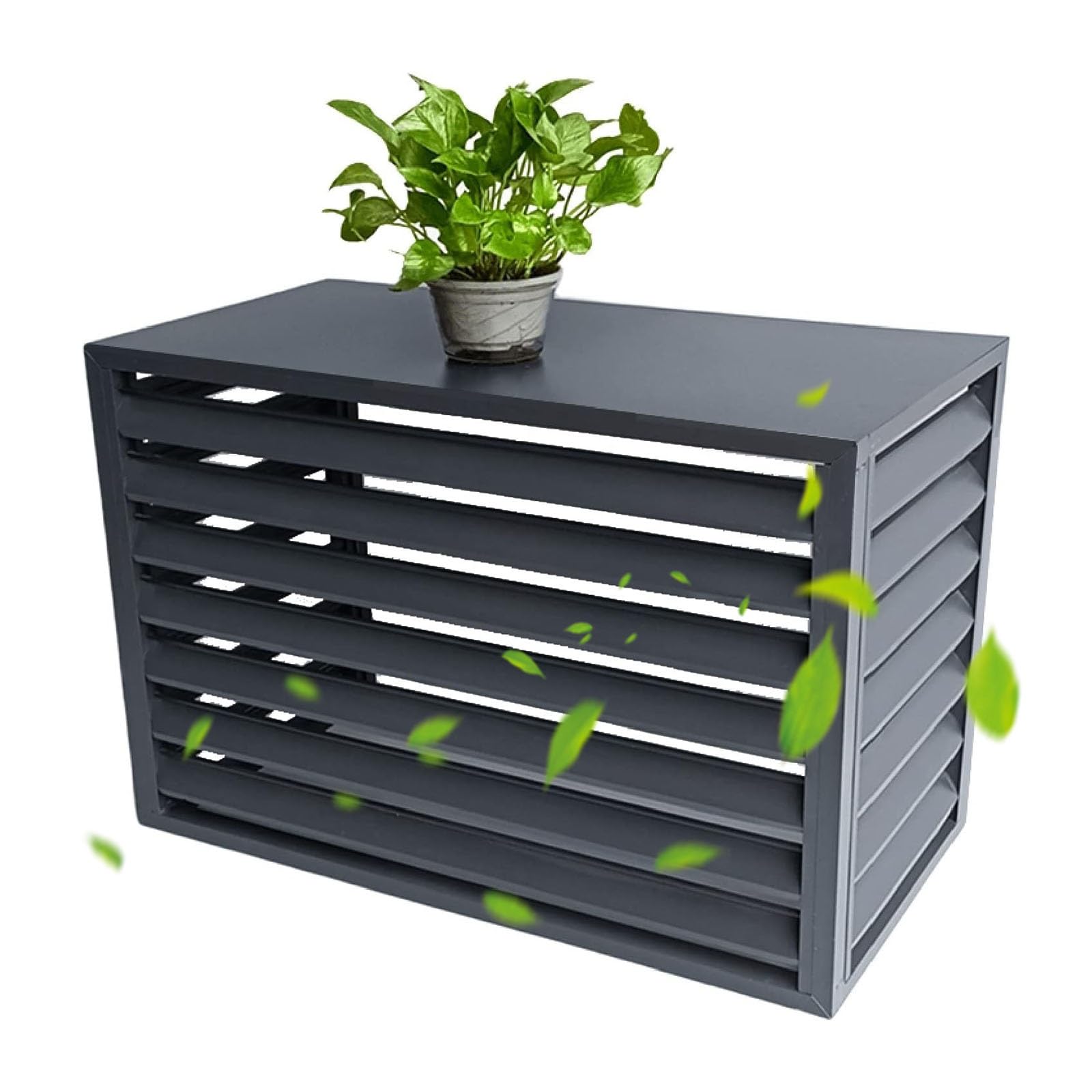 DCYEQRQ GAOBINGB Air Conditioner Fence -Air Conditioner Covers for Outside Units, Aluminum Outdoor Privacy Ac Covers, Rainproof and Waterproof, Reduce Noise, Anti-Theft(Gray,110cm/43.