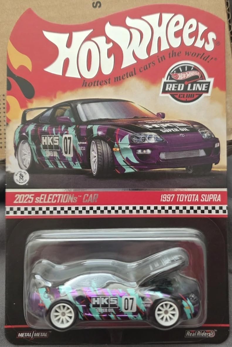 Hot Wheels RLC Supra HKS Exclusive sELECTIONs, Red Line Club, Die-Cast Metal Car 1997 Toyota Supra Black and Purple