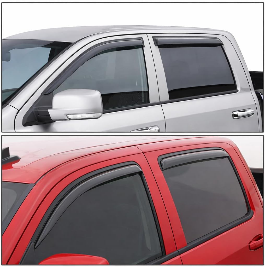 Smoked Out-Channel Window Vent Guard Rain Visors Compatible with 2007-2015 Jeep Compass