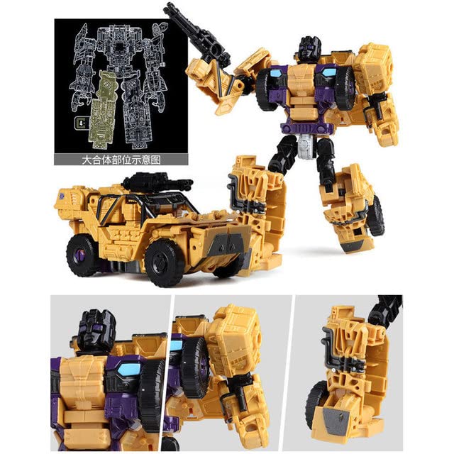 ТоуUAE - 5 IN 1 Transformation Robot Тоуs Deformation Anime Combination Boys Truck Children Collection Model (Gray)