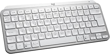 Logitech MX Keys Mini - Backlit Keyboard Bluetooth Keyboard Windows MacOS iPadOS Android ChromeOS French AZERTY Layout - Pale Grey Bulk - Without Packaging