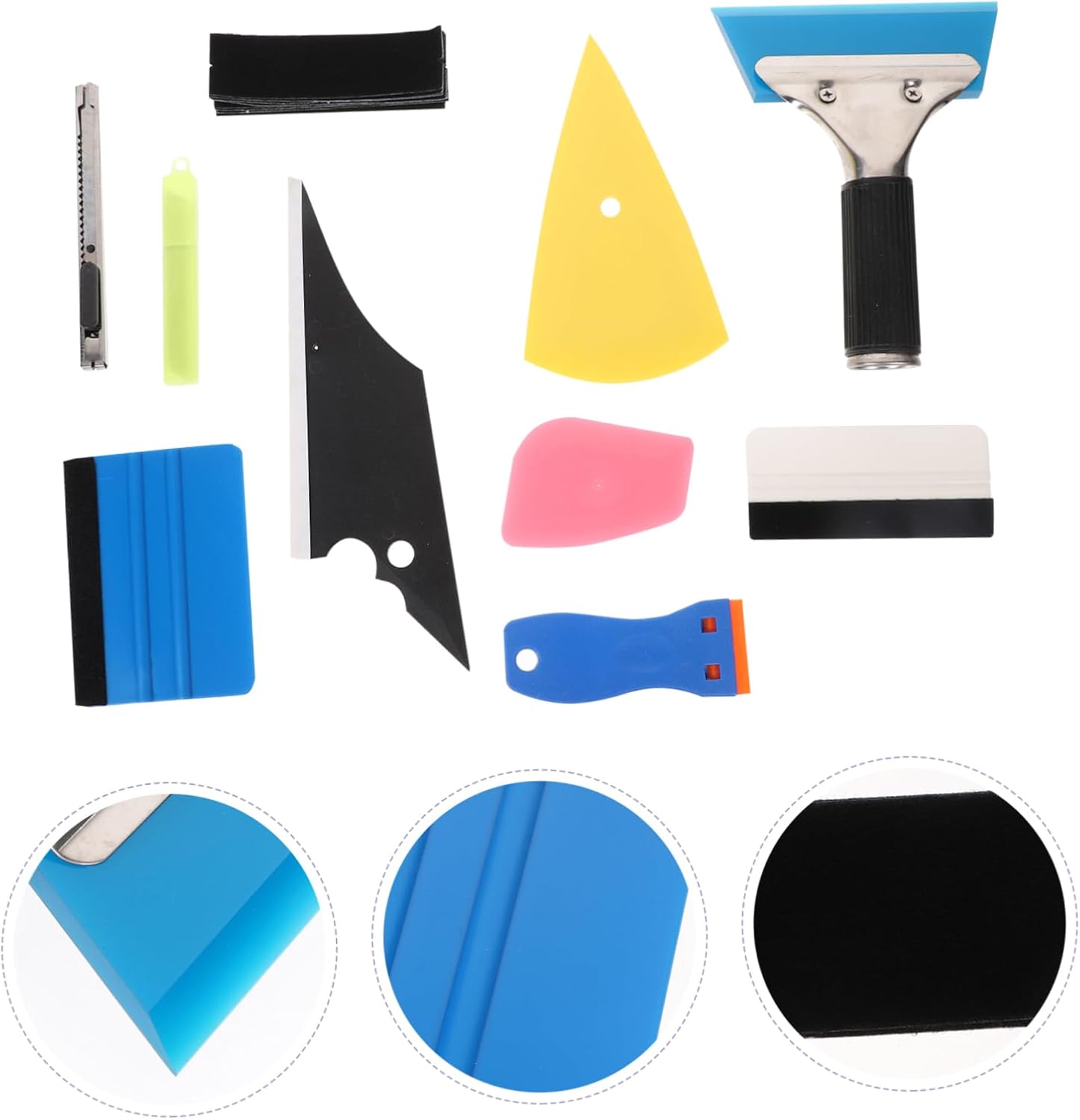 28pcs Car Window Tint Film Tool Kit Durable Plastic Scraper Felt Squeegees and Stainless Steel Blade for Efficient Tinting and Vinyl Wrap Application