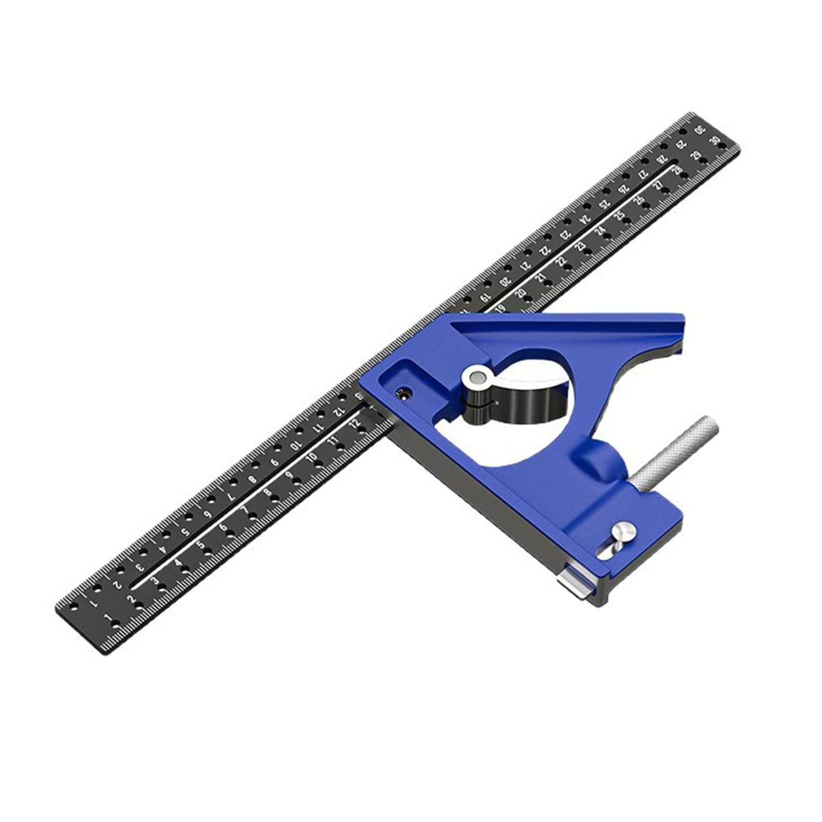 Professional Accuracy Measuring Tool Multiple Functional Angles Rulers with Holes & Positioning Features for Carpentry Multiple Functional Combination Square with Positioning Holes