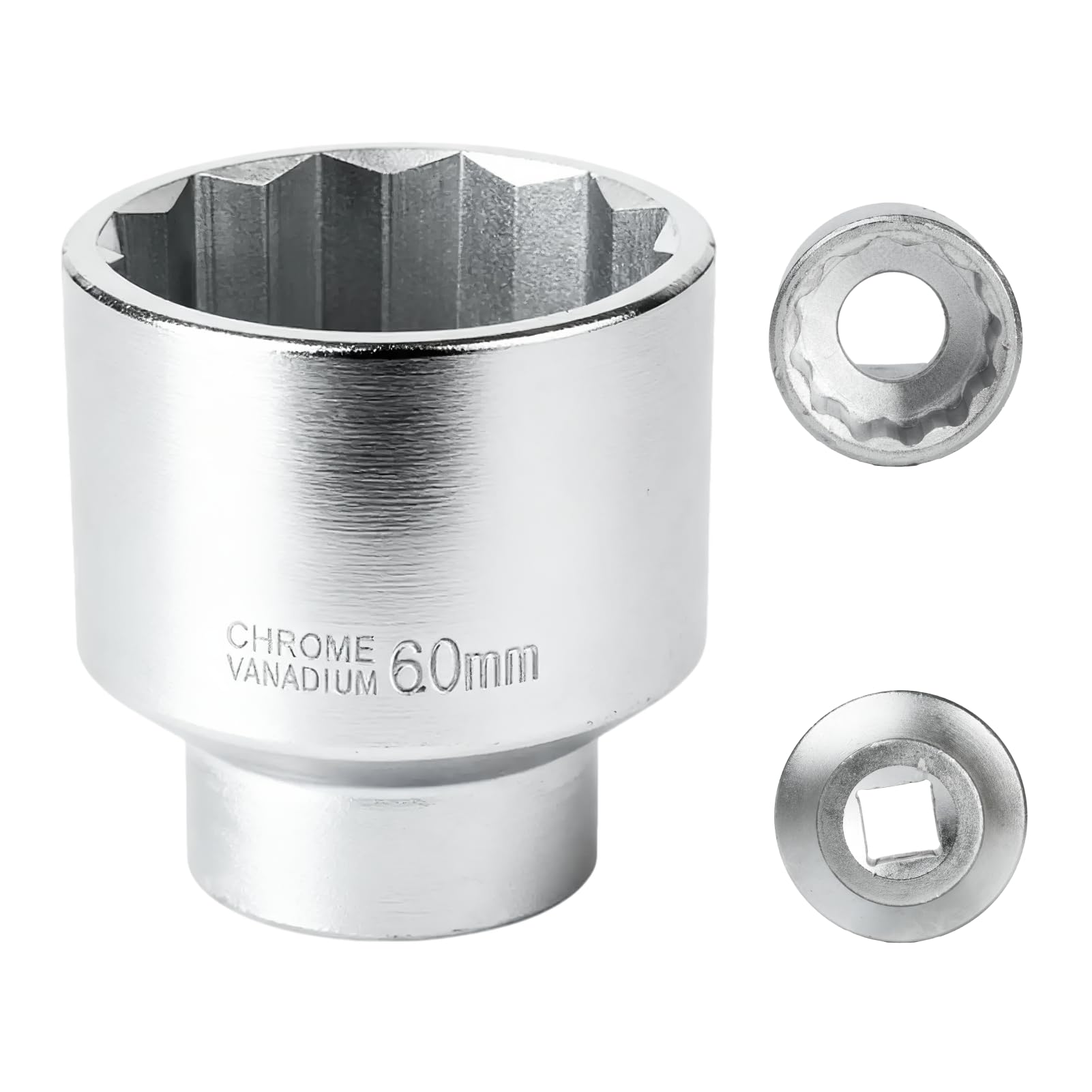 FortuneGlobe 60mm 3/4" 12-Point Socket for 3/4 Key 60mm CR-MO One inch of the Rear Opening (Whtie) — image 1
