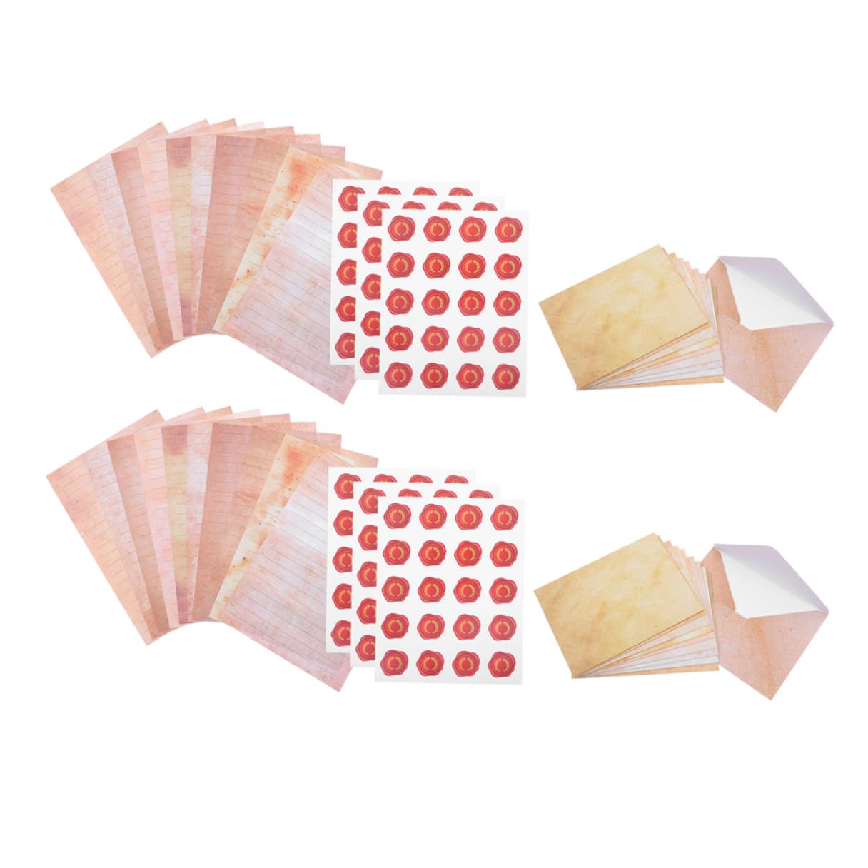 Vintage Briefpapier 100 Stück aus Papier mit Umschlägen