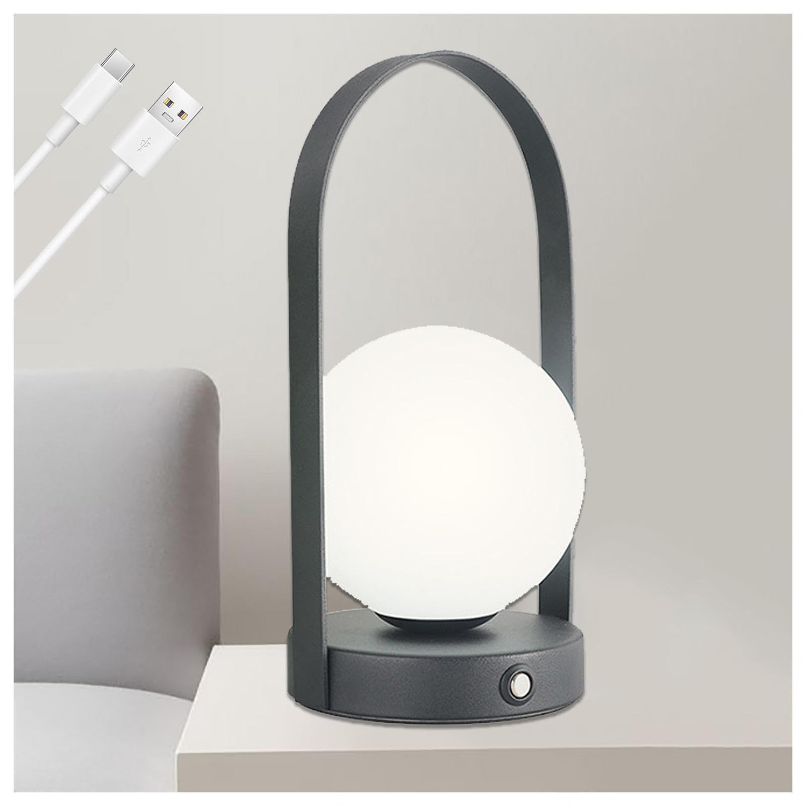 ARTSIM Lámpara Luna Lampara Mesita Noche USB Recargable Con 3 Colores Y Luminosidad Regulable, Luz Nocturna LED Lámpara Lunar Para Dormitorios Y Habitaciones Infantiles,A