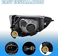 Vista 7 de Luces antiniebla de conducción compatibles con Honda Civic 2/4DR 2004-2005, 1 par de lámparas antiniebla de parachoques con bombilla halógena