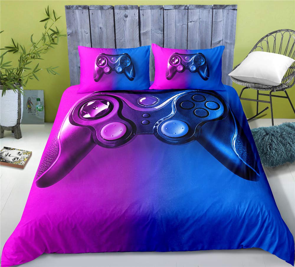 Linge de lit microfibre 3D noir housse de couette 135x200 taie d'oreiller garçon