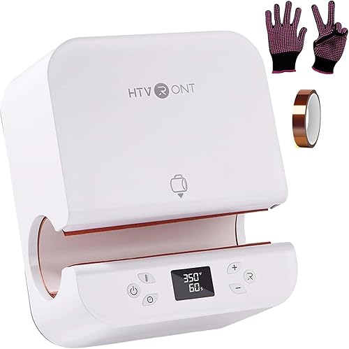 HTVRONT Máquina automática de prensa de calor para vasos, prensa de calor para tazas que se calienta rápido y uniforme, prensa profesional de alta