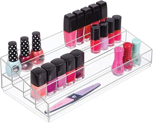 Miniatura 6 de iDesign - Organizador de cosméticos y esmaltes de uñas, colección Clarity, 12.75 pulgadas x 6.5 pulgadas x 3.75 pulgadas, transparente