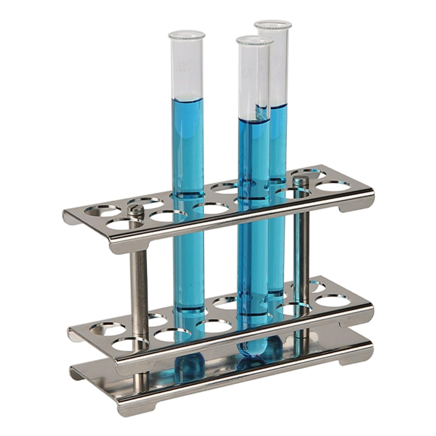 Bochem MN-0052 - Estructura para tubos de ensayo de acero inoxidable 18/10 para 10 vasos con pulido electrolítico, 16 mm de diámetro