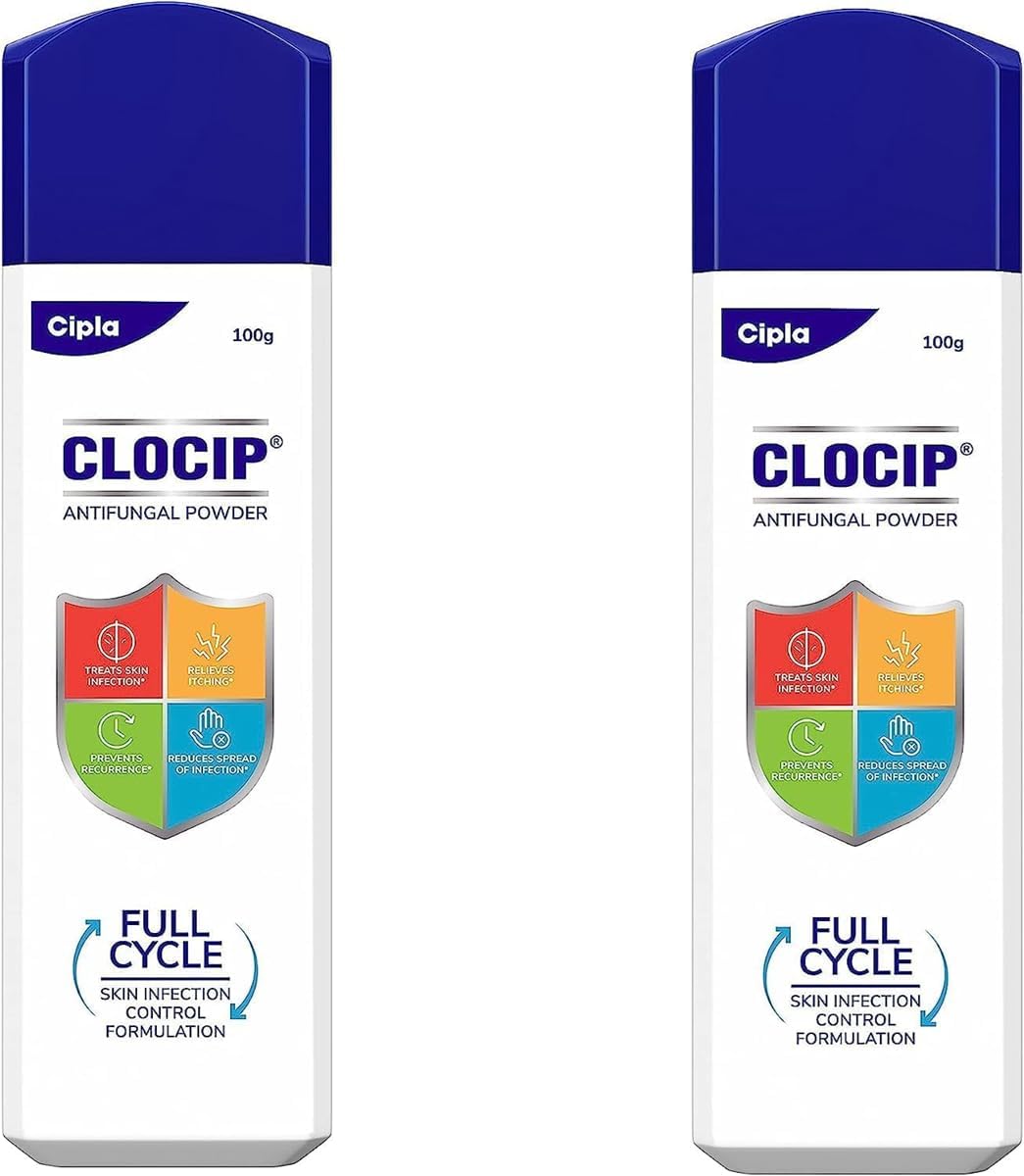 (Pack of 2) Clocip Dusting Powder (100gm Each) - by Healthcart17