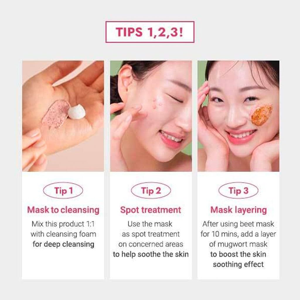 I’m From Beet Purifying Mask, Deep moisturizing wash-off clay mask,1.5% red beet enzyme, clean the pores and control sebum, soothing effect for dry, dull, sensitive skin - 3.88oz (110g)