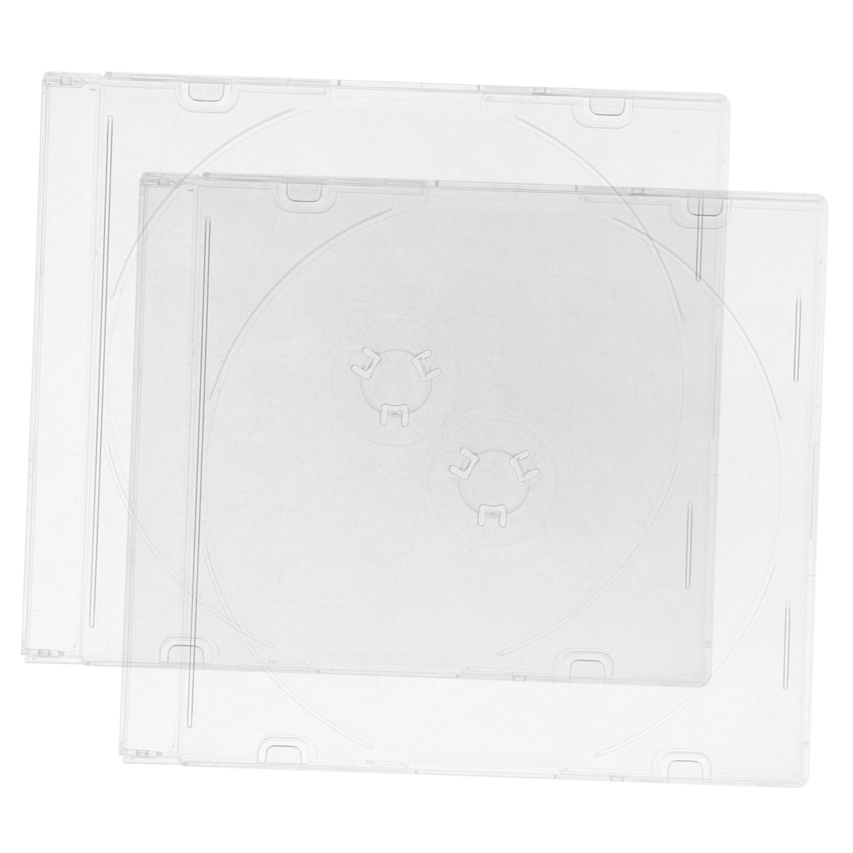 MOLUCKFU 2Pcs Transparent CD Storage Case Lightweight CD Holder for Travel and Home Protects From Scratches Music Collectors Easy