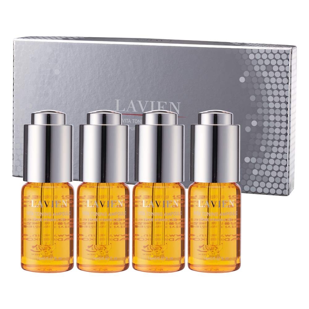 [LAVIEN] Vita Toning Ampoule (0.47 fl. oz. (14ml) x 4ea, spuit x 2ea) - Concentrated Serum Ampoule with Pure Vitamin C(13%), Promoting Skin's Resilience for All Skin Types