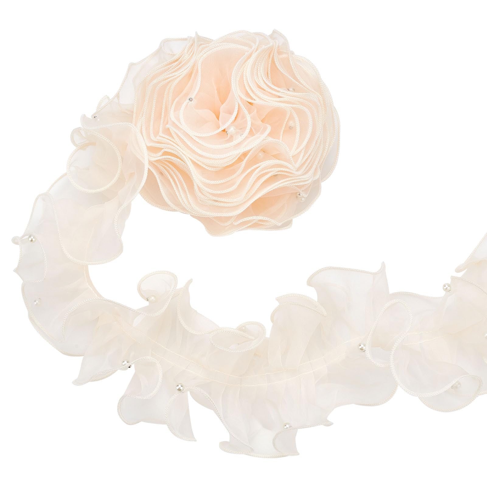 Ruban plissé en organza à perles parfait pour réussir vos ateliers couture et loisirs créatifs