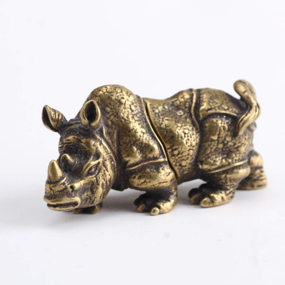 Rhinocéros thé pet en cuivre massif pour ornement de table basse et salon