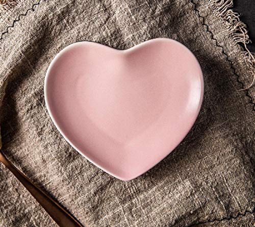 LMMJYF 10.5 Pollici Heart Heart Heart Heart Ins Plate a Forma di Vento Piastra Dessert in Ceramica Disco d'Amore-Disco in Polvere da 5,3 Pollici_2 Pezzi