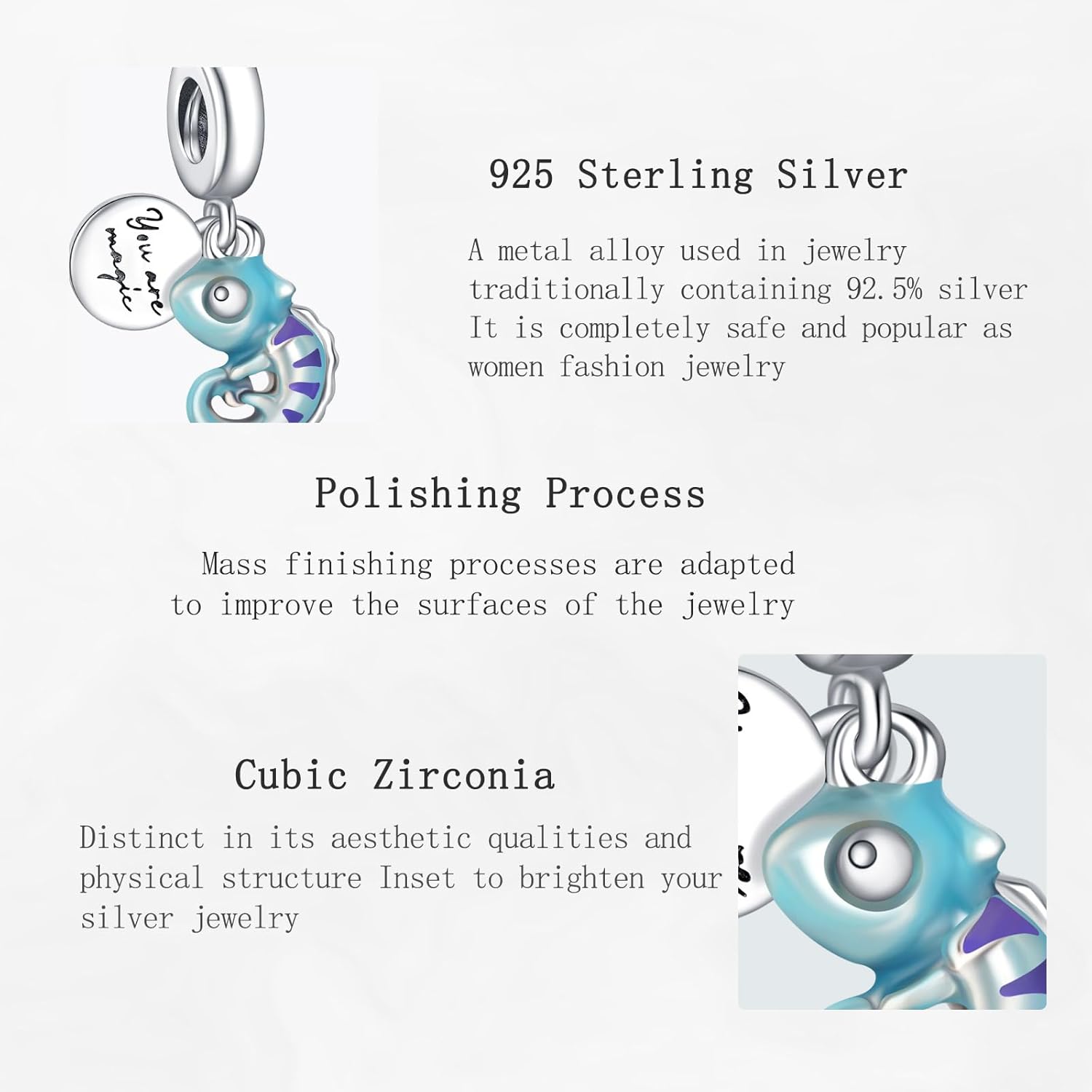 Charms Beads 925 Sterling Silver Animal Heart Flower Friend Dangle Pendant with 5A Cubic fits for Charms Bracelets for Woman Valentine's Day Mother's Day Christmas Graduation Birthday Gift - Image 4