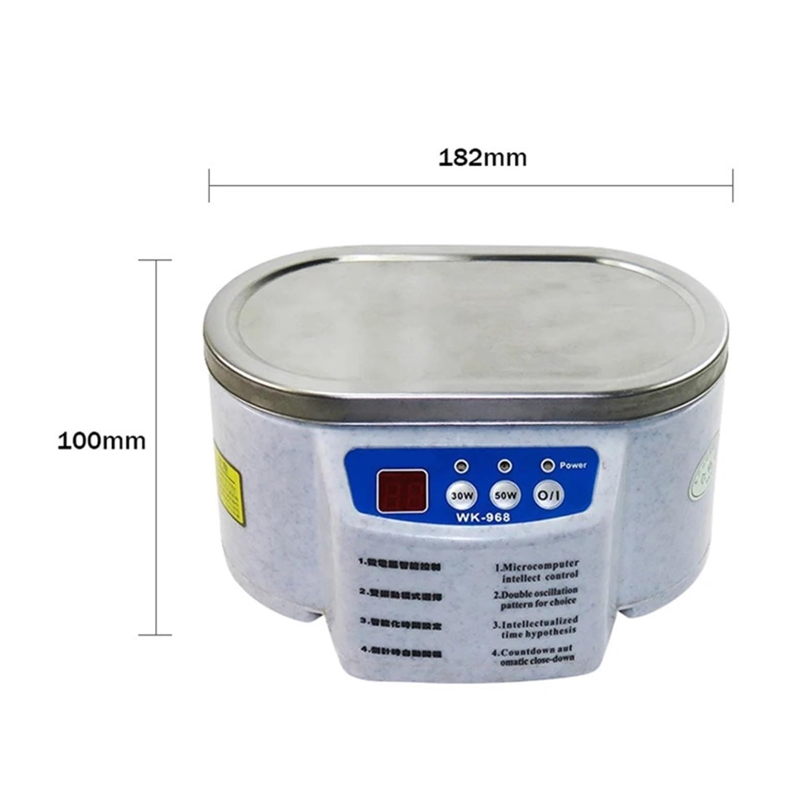 Limpiador ultrasónico 30/50W Baño sonicador 40Kh Desgasificador for Relojes Lentes de Contacto Gafas Dentaduras postizas Dientes Maquillaje eléctrico