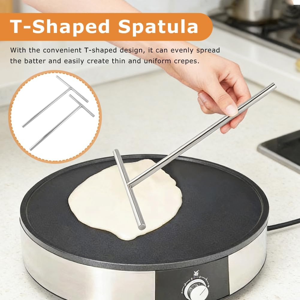 Crepe Spreader and Spatula Kit,Stainless 3 Pack Steel Pancake Tool