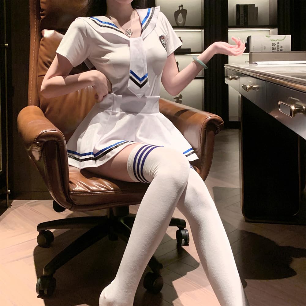 QNCLO Women's sexy cosplay costume Japanese female student mini sailor suit lingerie