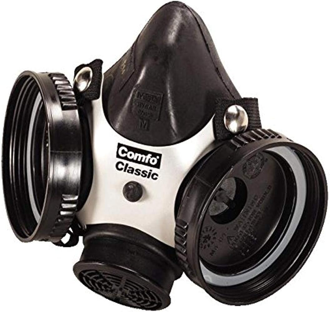 MSA 808061 Comfo Classic Half-Mask Facepiece Respirator, Large, Black