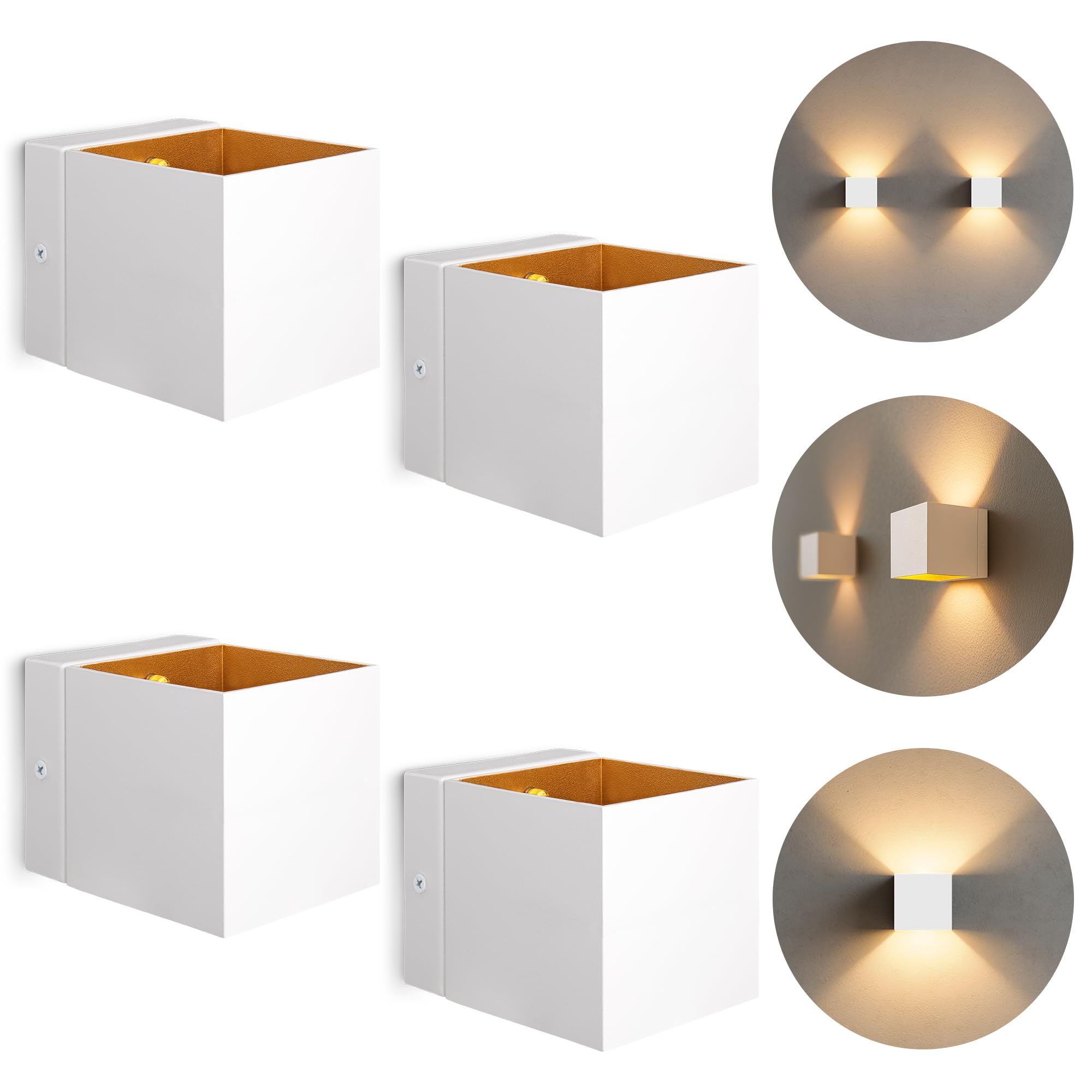 SSC-LUXon EPITA 4x LED Wandstrahler Up Down Schatteneffekt – mit G9 Leuchtmittel dimmbar warmweiß 3W – Wandlampe für Flur & Wohnzimmer