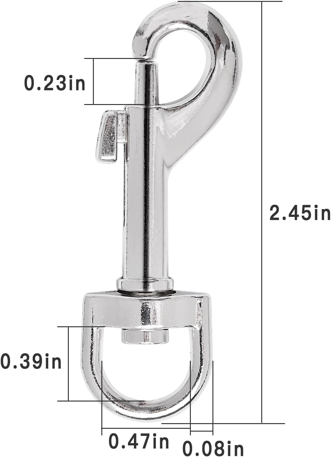 20pcs Snap Hooks for Dog Leash Collar Linking, Heavy Duty Swivel Clasp Eye Bolt Metal Buckle Trigger Clip for Spring Pet Buckle, Purse Bag Making, Keychain, Handmade Crafts DIY Project - Image 2