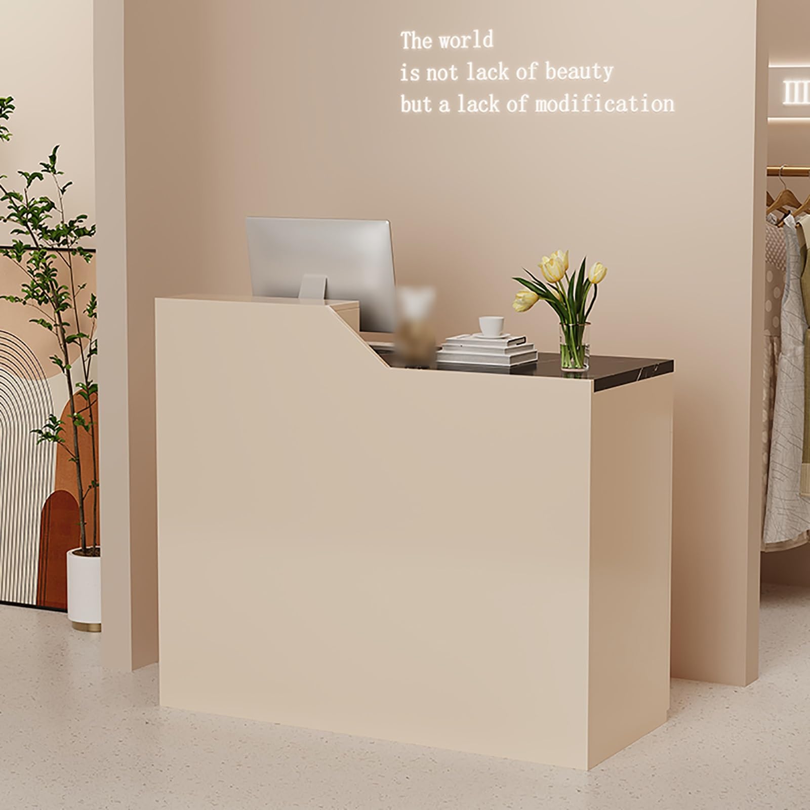 Mostrador De Recepción Moderno - Blanco, Con Cajones, Para Tiendas, Restaurantes U Oficinas