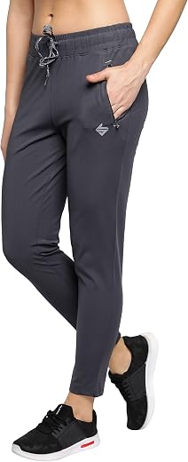 John Ally Women's Strechable Track Pant with Zipper Pockets Impeccable for Gym, Yoga, Training, Sports, Running and Casual...