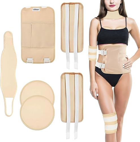 Miniatura 8 de Paquete de aceite de ricino, paquete de 4 piezas reutilizables de algodón orgánico para cuello, cintura, pecho, rodilla, correa elástica ajustable,