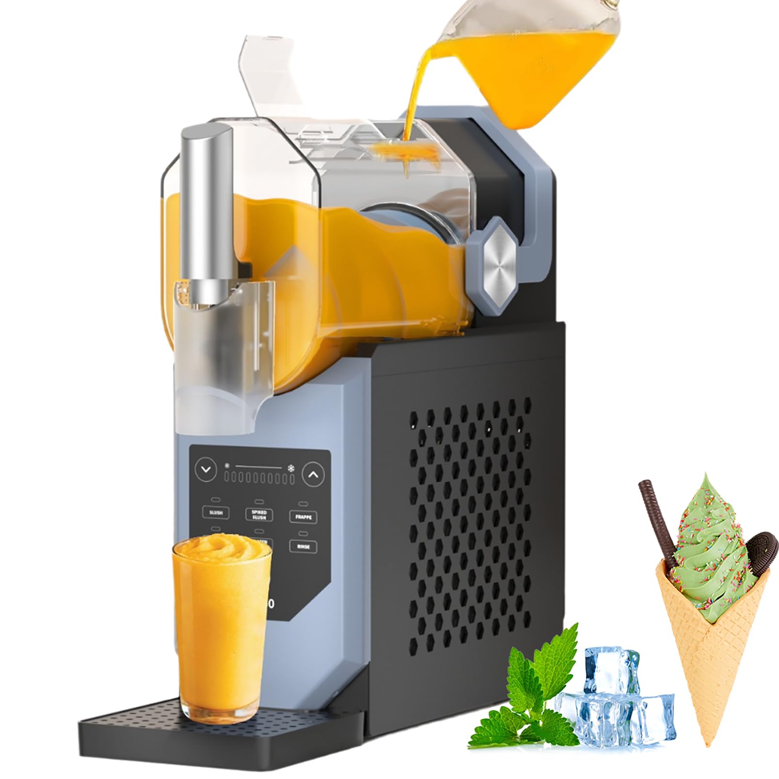 Máquina de Helado Suave de 2 Litros, Máquina de Granizados con 5 Modos Preestablecidos, Autolimpieza, Controles Táctiles Inteligentes Para Hacer Bebidas Congeladas Para Fiestas, Cafeterías y Reuniones