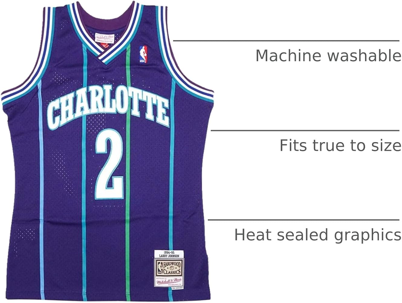 Amazon.com : Mitchell & Ness Charlotte Hornets Larry Johnson