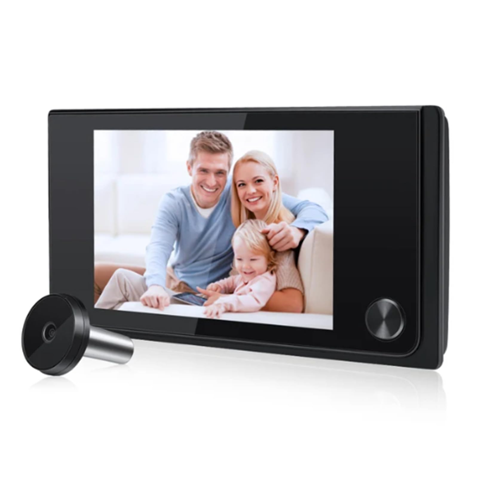 Nimomo Mirilla electrónica para puerta, SN-35A 3.5 pulgadas gran angular de 120 grados ojo de gato electrónico/certificación CE (negro) sin batería