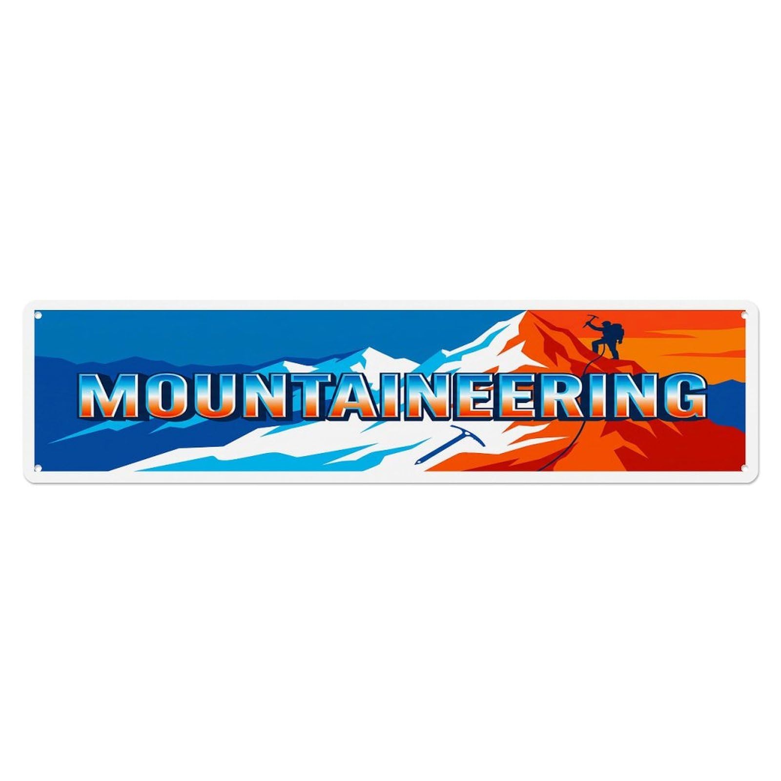 Cmhok Vintage Style Vintage Mountaineering Outdoor Activity Sports Metal Tin Sign Wall Decor For Cafe, Club, Garden Metal Poster 4X16inch