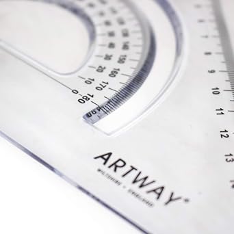 Artway Plastic Set Square Pack (2) - 45 & 60 degree angles