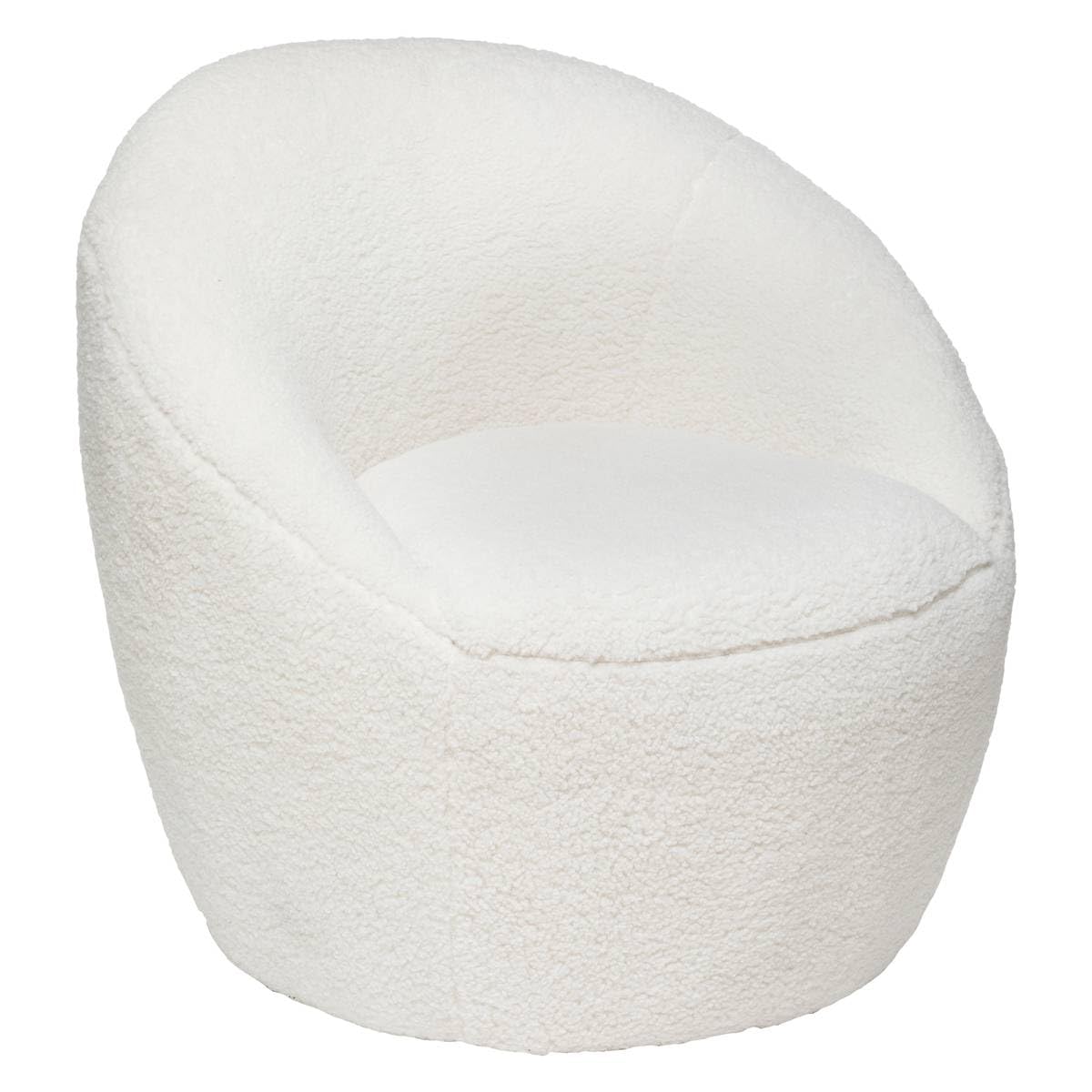 Fauteuil Bouclette Romi Blanc Atmosphera - Blanc