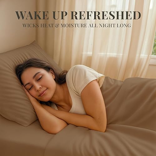 Miniatura 3 de Sacred Thread Juego de sábanas de rayón de 6 piezas de bambú, juego de ropa de cama y fundas de almohada con bolsillos profundos, ropa de cama