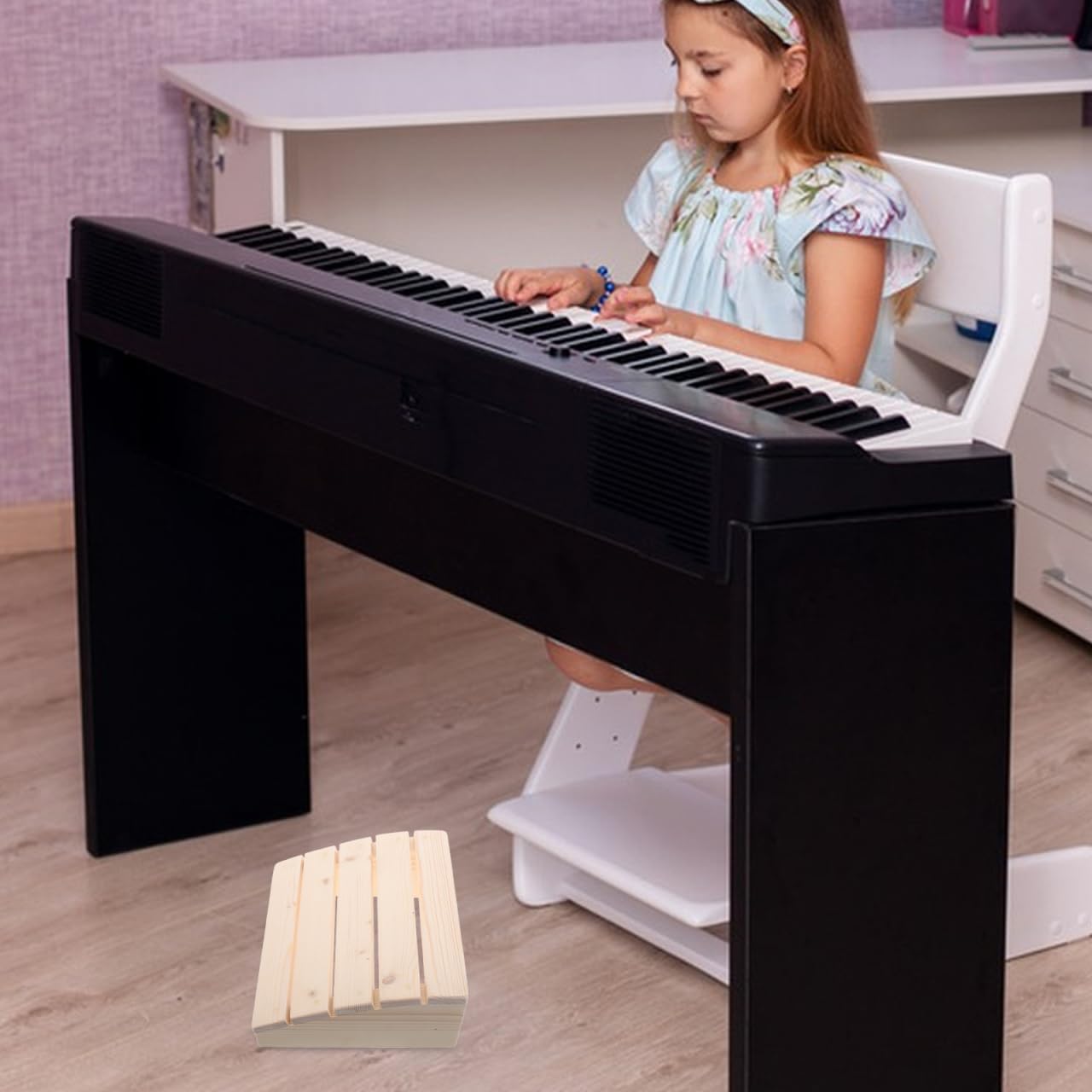 TOYANDONA Ergonomischer Kinder Klavierhocker Aus Holz Mit Bequemem Polster Fußstütze Für Anfänger Klavierübungen Idealer Klavierstuhl Für Musikschule Und Zuhause 11.81X9.84X4.72 Zoll