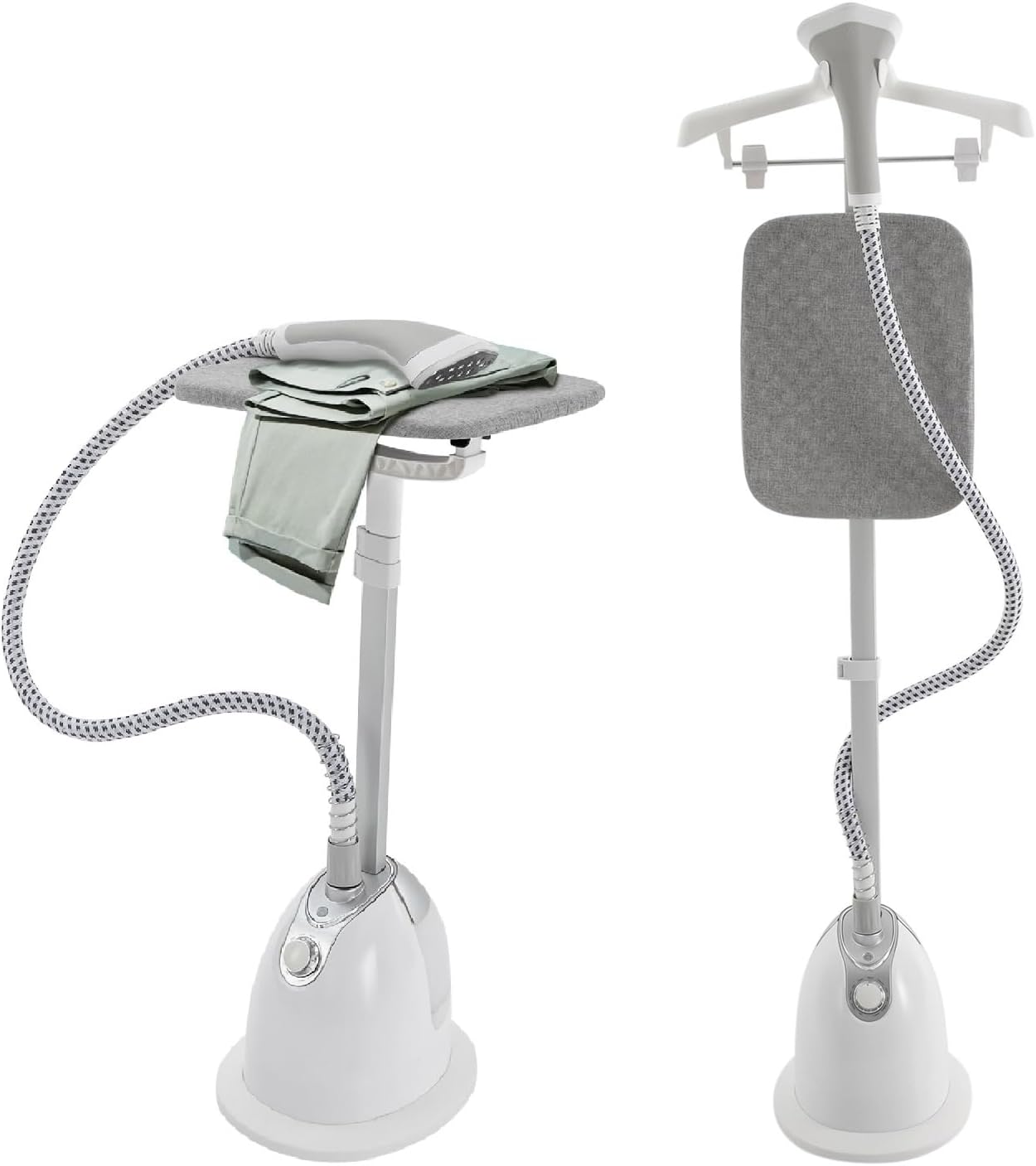 Standing Steamer for Clothes, Garment Steamer with 1.4L Water Tank, Clothing Steamer with10 Adjustable Gears, Adjustable Height Standing Steamer Fast Heats in 45s (White)