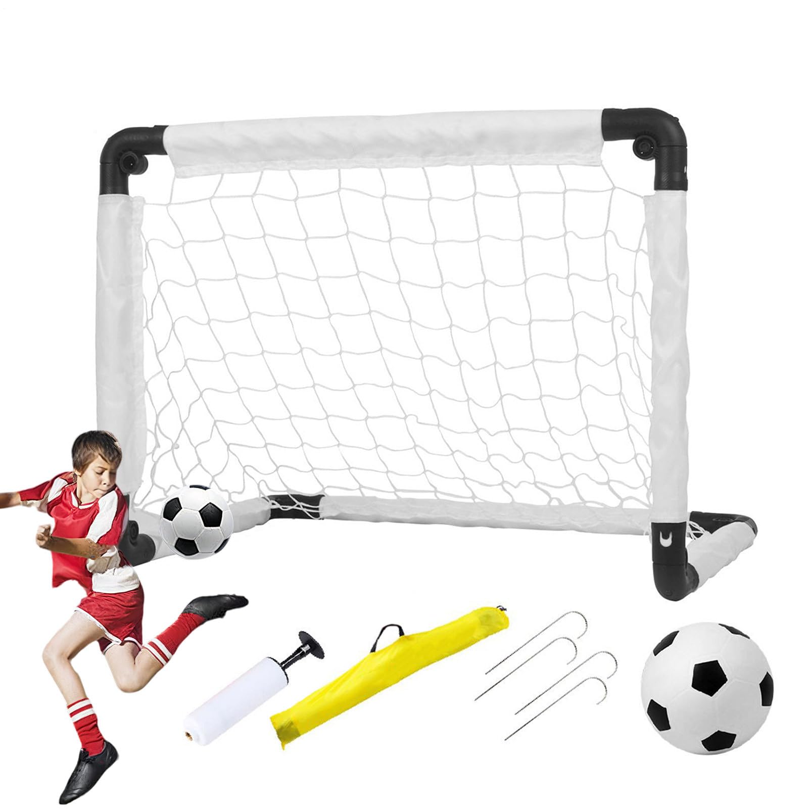 Porterías De Fútbol Infantil para Jardín, Porterías de Exterior para Jardín, Portátil Pequeña con Bolsa De Almacenamiento para Entrenamiento Gimnasio Juegos Campo Calle Práctica Parque