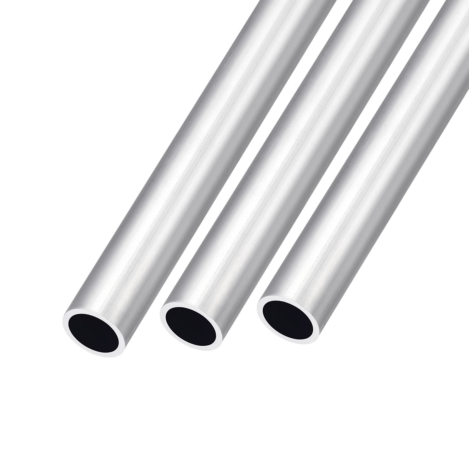 METALLIXITY 6063 Aluminum Tube (12mm OD x 10mm ID x 250mm L) 3Pcs, Aluminum Round Tubing, for Home Furnishing Machinery