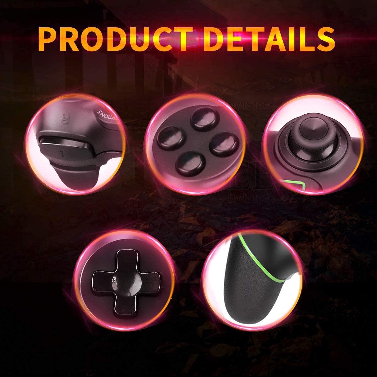 Intckwan Wired Game Controller für PS-4 / Pro/Slim/Laptop/PC(Win7/8/10), USB-Stecker Gamepad Joystick mit Vibration und Anti-Rutsch-Griff, Ergonomie, 2M Kabel, Schwarz, grün