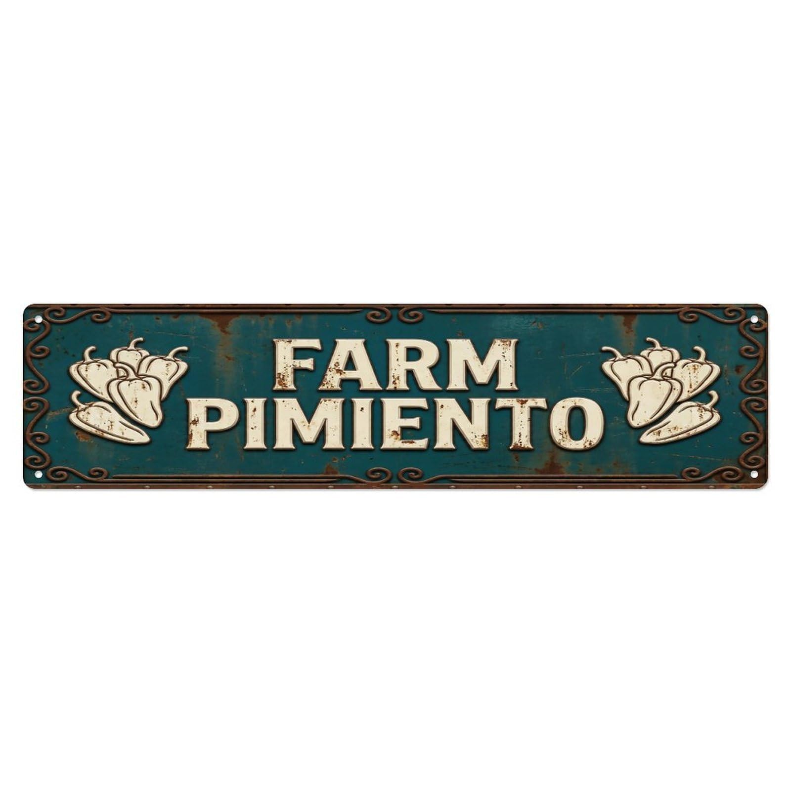 FARM PIMIENTO Vintage Pepper Rustic Farmhouse Metal Tin Sign